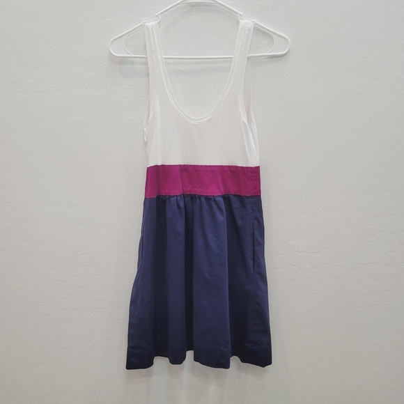 Express White, Blue & Pink Color Block Mini Dress Women's Size 2 - Picture 4 of 8